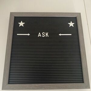 Black Letter Board with Gray Frame